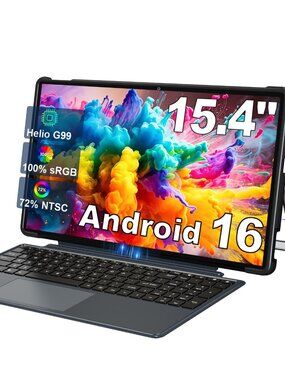 Jumper 15.4" 2-in-1 Tablet with Magnetic Keyboard, Helio G99, Android 16, New